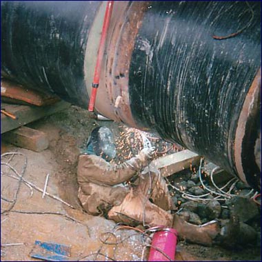 St Colomban (Savoie) DN 1200 soudure à l'arc en position : Cliquer pour agrandir